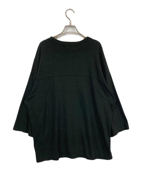 MARKA（マーカ）MARKA (マーカ) Noil Silk Knit Ball Games Three-Quarter Sleeve Tee ブラック サイズ:2の古着・服飾アイテム