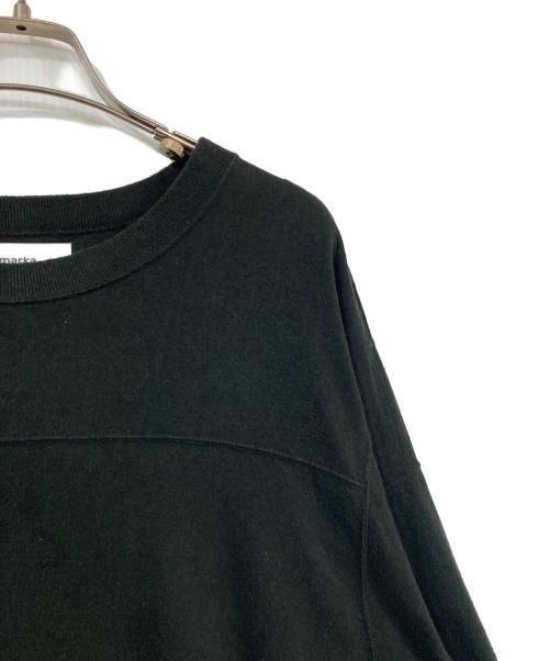 MARKA（マーカ）MARKA (マーカ) Noil Silk Knit Ball Games Three-Quarter Sleeve Tee ブラック サイズ:2の古着・服飾アイテム