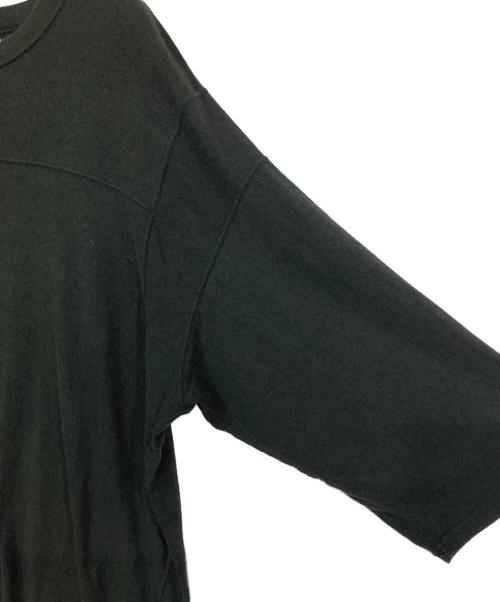 MARKA（マーカ）MARKA (マーカ) Noil Silk Knit Ball Games Three-Quarter Sleeve Tee ブラック サイズ:2の古着・服飾アイテム