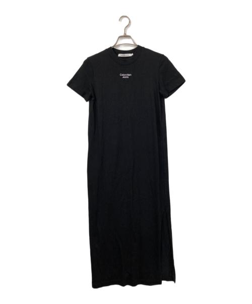 Calvin Klein（カルバンクライン）Calvin Klein (カルバンクライン) Tシャツワンピース ブラック サイズ:Sの古着・服飾アイテム