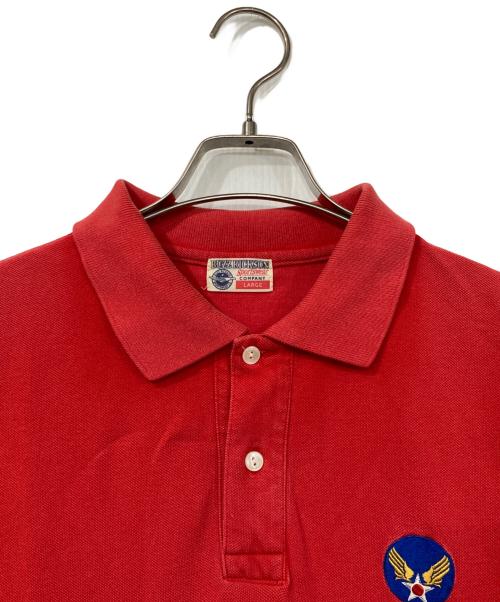 BUZZ RICKSON'S（バズリクソンズ）Buzz Rickson's (バズリクソンズ) ポロシャツ レッド サイズ:LARGEの古着・服飾アイテム