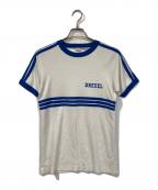 Textile Printsテキスタイル プリント）の古着「ラグランTシャツ」｜ホワイト×ブルー
