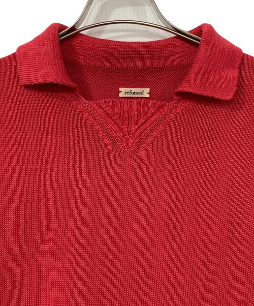 refomed（リフォメッド）refomed (リフォメッド) OLD MAN KNIT POLO レッド サイズ:1の古着・服飾アイテム