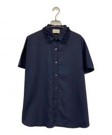 UNITED ARROWS（ユナイテッドアローズ）の古着「ミニフリル シャツ」｜ネイビー