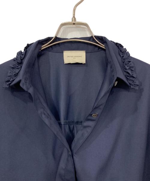 UNITED ARROWS（ユナイテッドアローズ）UNITED ARROWS (ユナイテッドアローズ) ミニフリル シャツ ネイビー サイズ:表記無しの古着・服飾アイテム
