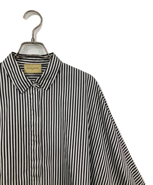 UNITED ARROWS（ユナイテッドアローズ）UNITED ARROWS (ユナイテッドアローズ) ドルマンスリーブストライプシャツ ホワイト×ブラック サイズ:36の古着・服飾アイテム