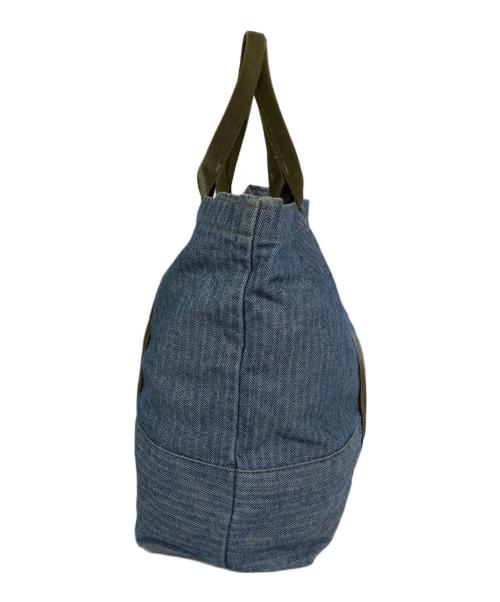 POST O'ALLS（ポストオーバーオールズ）POST O'ALLS (ポストオーバーオールズ) ヘリンボーントートバッグ ブルーの古着・服飾アイテム