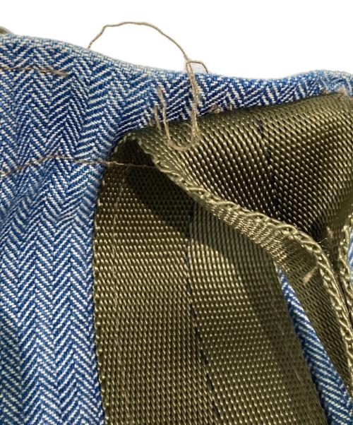 POST O'ALLS（ポストオーバーオールズ）POST O'ALLS (ポストオーバーオールズ) ヘリンボーントートバッグ ブルーの古着・服飾アイテム