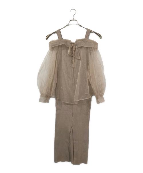 COCODEAL（ココディール）COCODEAL (ココディール) オーガンジーシャツ×ニットワンピースSET ベージュ サイズ:SIZE2の古着・服飾アイテム
