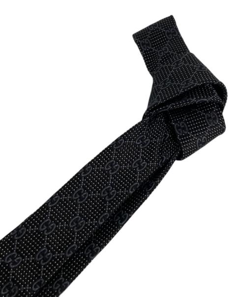 GUCCI（グッチ）GUCCI (グッチ) GGドット シルクネクタイ ネイビー サイズ:148×7の古着・服飾アイテム