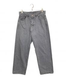 STEVEN ALAN（スティーブンアラン）の古着「13.5ozデニム5ポケットバギーテーパードパンツ」｜グレー