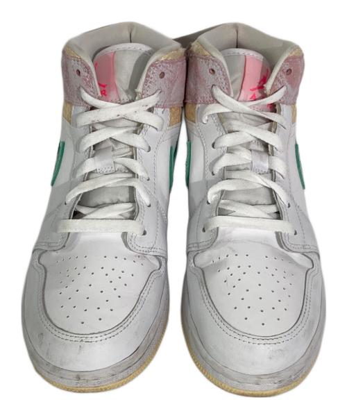 NIKE（ナイキ）NIKE (ナイキ) GS Air Jordan 1 Mid ホワイト×ピンク サイズ:US7Yの古着・服飾アイテム