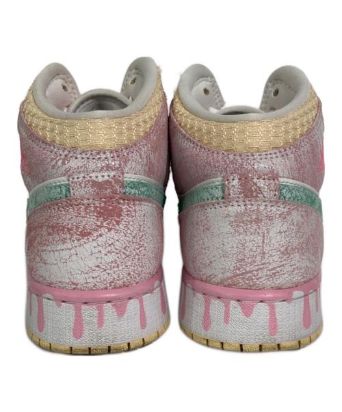 NIKE（ナイキ）NIKE (ナイキ) GS Air Jordan 1 Mid ホワイト×ピンク サイズ:US7Yの古着・服飾アイテム