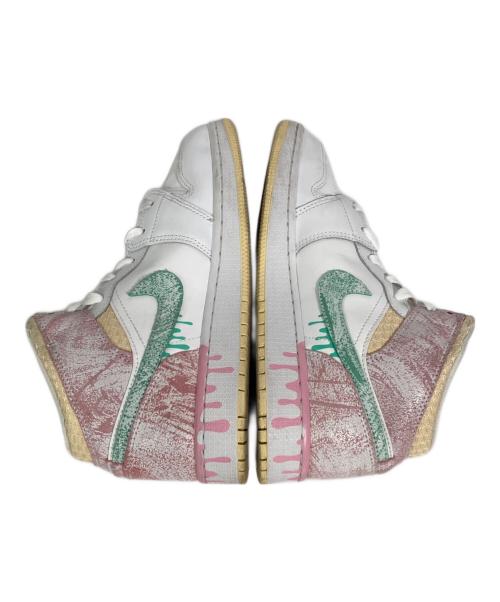 NIKE（ナイキ）NIKE (ナイキ) GS Air Jordan 1 Mid ホワイト×ピンク サイズ:US7Yの古着・服飾アイテム