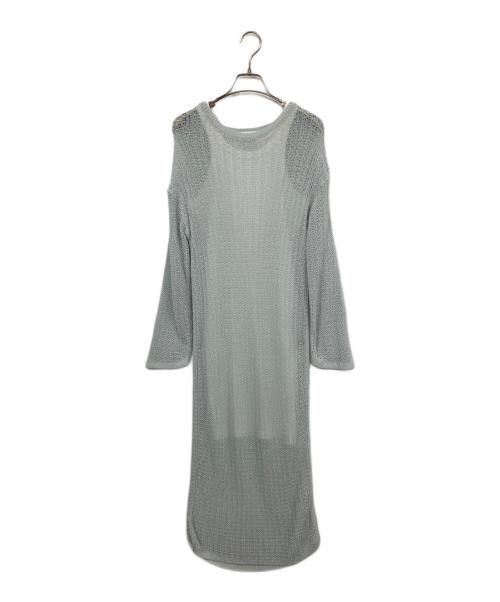 emmi atelier（エミアトリエ）emmi atelier (エミアトリエ) インナー付きメッシュニットワンピース ブルー サイズ:F 未使用品の古着・服飾アイテム