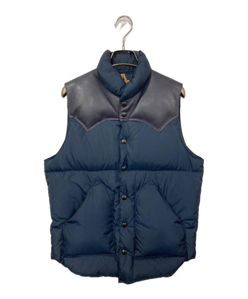RockyMountainFeatherBed（ロッキーマウンテンフェザーベッド）RockyMountainFeatherBed (ロッキーマウンテンフェザーベッド) レザーヨークダウンベスト ネイビー サイズ:36の古着・服飾アイテム
