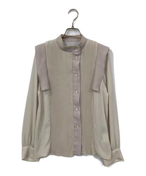 UNITED TOKYO（ユナイテッドトーキョー）UNITED TOKYO (ユナイテッドトーキョー) ハイネックプリーツブラウス ベージュ サイズ:FREEの古着・服飾アイテム