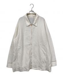 OVERCOAT（オーバーコート）の古着「ドルマンスリーブリネンショートコート」｜ホワイト