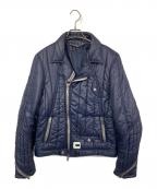 DIESELディーゼル）の古着「中綿ライダースジャケット」｜ネイビー