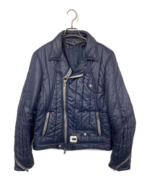 DIESEL（ディーゼル）DIESEL (ディーゼル) 中綿ライダースジャケット ネイビー サイズ:Lの古着・服飾アイテム