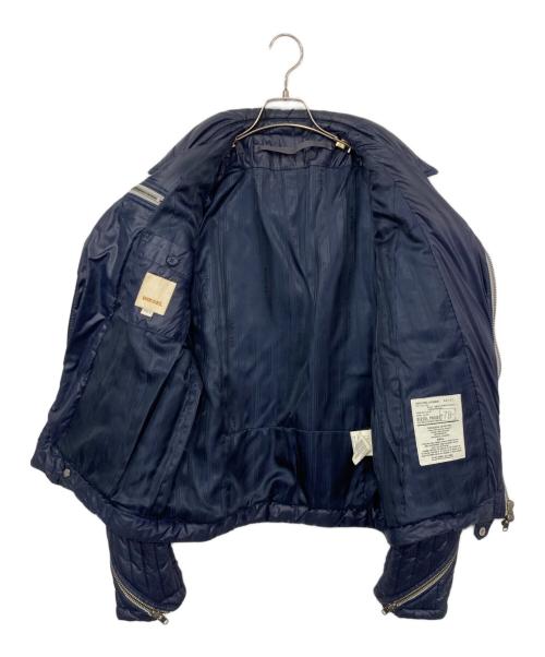 DIESEL（ディーゼル）DIESEL (ディーゼル) 中綿ライダースジャケット ネイビー サイズ:Lの古着・服飾アイテム