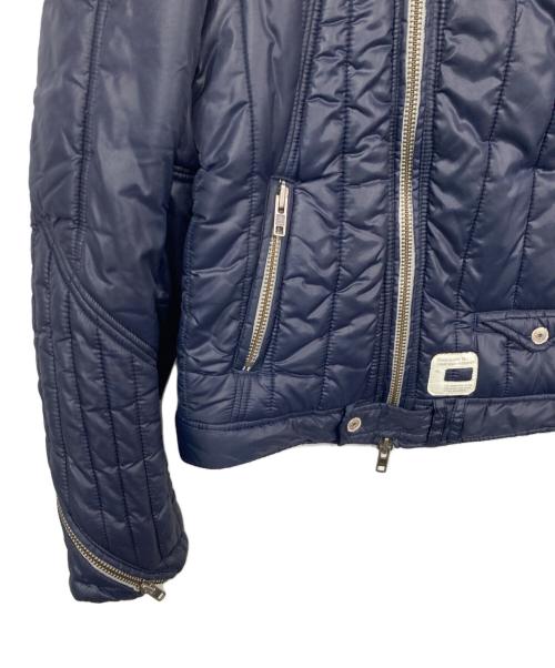 DIESEL（ディーゼル）DIESEL (ディーゼル) 中綿ライダースジャケット ネイビー サイズ:Lの古着・服飾アイテム