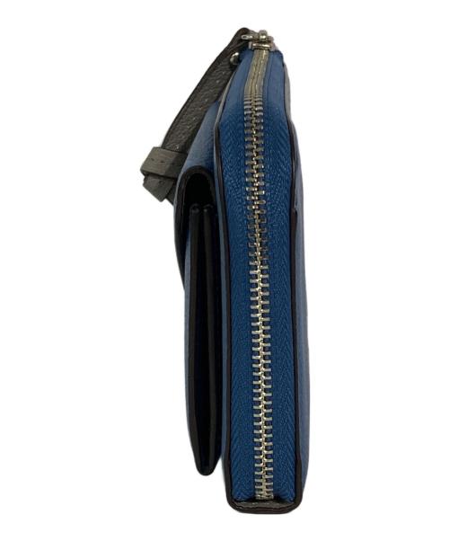 PELLE BORSA（ペレボルサ）PELLE BORSA (ペレボルサ) ミニL字財布 ブルーの古着・服飾アイテム