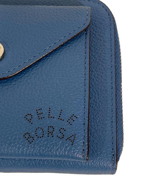PELLE BORSA（ペレボルサ）PELLE BORSA (ペレボルサ) ミニL字財布 ブルーの古着・服飾アイテム