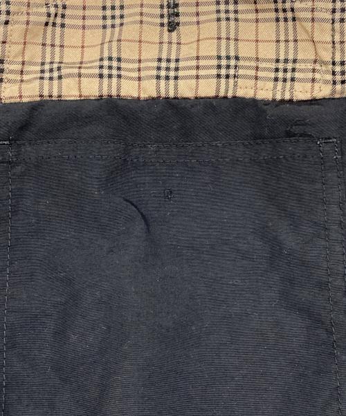 BURBERRY BLACK LABEL（バーバリーブラックレーベル）BURBERRY BLACK LABEL (バーバリーブラックレーベル) サイドラインナイロンクロップドパンツ ブラック サイズ:W73の古着・服飾アイテム