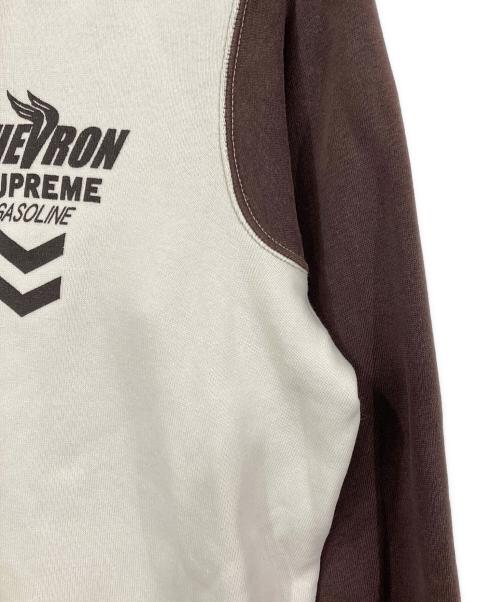 CUSHMAN（クッシュマン）CUSHMAN (クッシュマン) 両Vラグランスウェット ホワイト×ブラウン サイズ:Sの古着・服飾アイテム