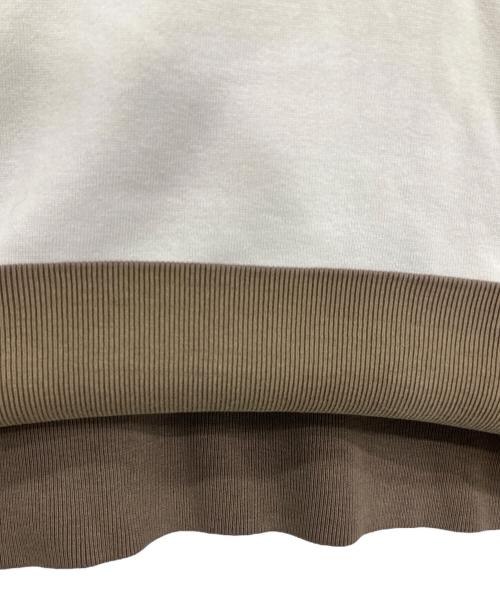 CUSHMAN（クッシュマン）CUSHMAN (クッシュマン) 両Vラグランスウェット ホワイト×ブラウン サイズ:Sの古着・服飾アイテム