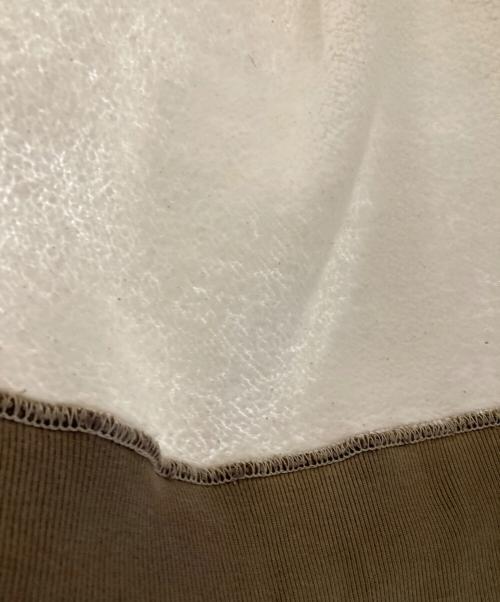 CUSHMAN（クッシュマン）CUSHMAN (クッシュマン) 両Vラグランスウェット ホワイト×ブラウン サイズ:Sの古着・服飾アイテム