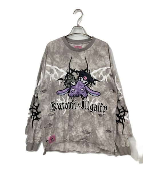 GALFY（ガルフィー）GALFY (ガルフィー) クロミ (クロミ) イルガルフィームラ染めロンTee グレー サイズ:Lの古着・服飾アイテム