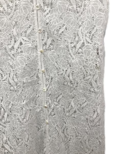 lusteek（ラスティーク）lusteek (ラスティーク) カットワークレースノースリーブワンピース ホワイト サイズ:38の古着・服飾アイテム