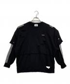 seesewシーソー）の古着「LAYERD DAMAGE SWEAT/レイヤードダメージスウェット」｜ブラック