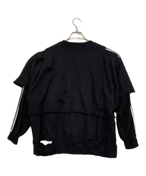 seesew（シーソー）SeeSew (シーソー) LAYERD DAMAGE SWEAT/レイヤードダメージスウェット ブラック サイズ:Mの古着・服飾アイテム