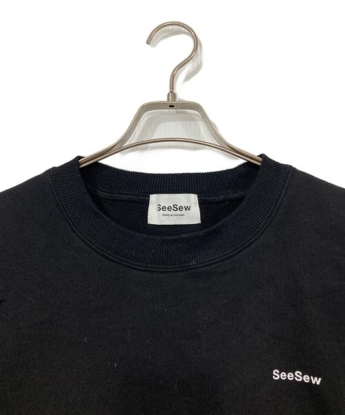 seesew（シーソー）SeeSew (シーソー) LAYERD DAMAGE SWEAT/レイヤードダメージスウェット ブラック サイズ:Mの古着・服飾アイテム