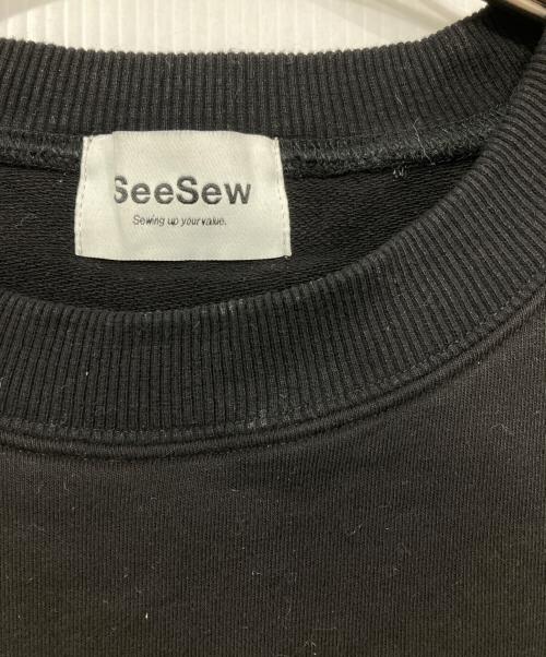 seesew（シーソー）SeeSew (シーソー) LAYERD DAMAGE SWEAT/レイヤードダメージスウェット ブラック サイズ:Mの古着・服飾アイテム