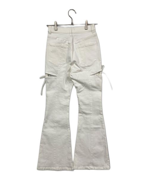 Resexxy（リゼクシー）Resexxy (リゼクシー) カットアウトリボンデニムパンツ ホワイト サイズ:S 未使用品の古着・服飾アイテム