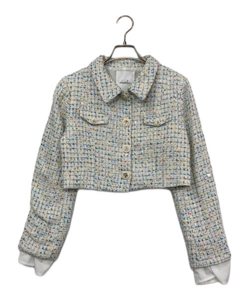 DazzliN（ダズリン）DazzliN (ダズリン) 2WAYスリーブツイードジャケット ホワイト サイズ:Fの古着・服飾アイテム