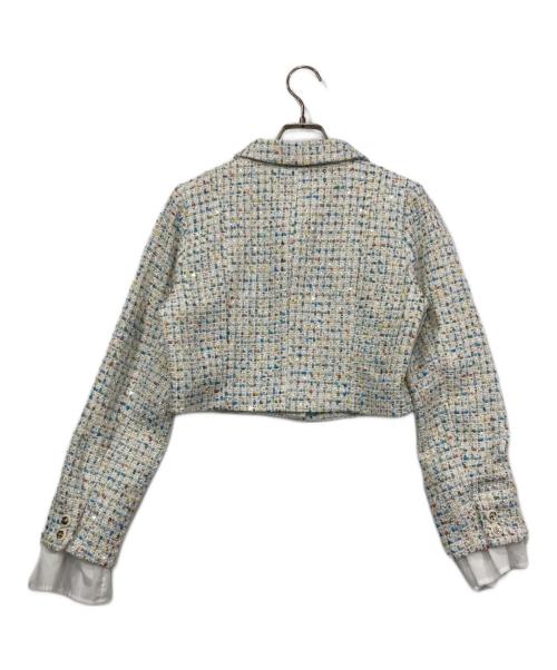 DazzliN（ダズリン）DazzliN (ダズリン) 2WAYスリーブツイードジャケット ホワイト サイズ:Fの古着・服飾アイテム