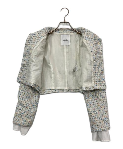 DazzliN（ダズリン）DazzliN (ダズリン) 2WAYスリーブツイードジャケット ホワイト サイズ:Fの古着・服飾アイテム