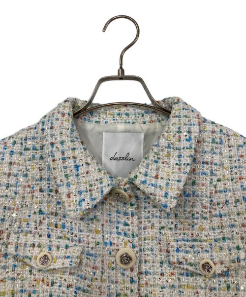 DazzliN（ダズリン）DazzliN (ダズリン) 2WAYスリーブツイードジャケット ホワイト サイズ:Fの古着・服飾アイテム