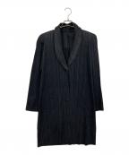 PLEATS PLEASEプリーツプリーズ）の古着「ロングプリーツジャケット」｜ブラック