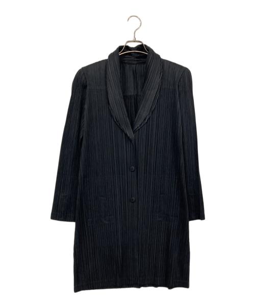 PLEATS PLEASE（プリーツプリーズ）PLEATS PLEASE (プリーツプリーズ) ロングプリーツジャケット ブラック サイズ:4の古着・服飾アイテム