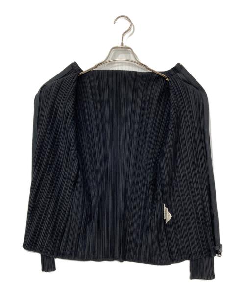 PLEATS PLEASE（プリーツプリーズ）PLEATS PLEASE (プリーツプリーズ) プリーツジップアップブルゾン ブラック サイズ:3の古着・服飾アイテム