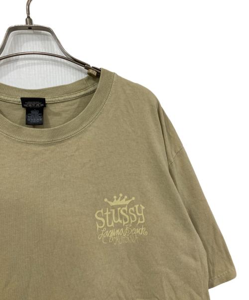 stussy（ステューシー）stussy (ステューシー) Laguna BeachプリントTシャツ ベージュ サイズ:Lの古着・服飾アイテム
