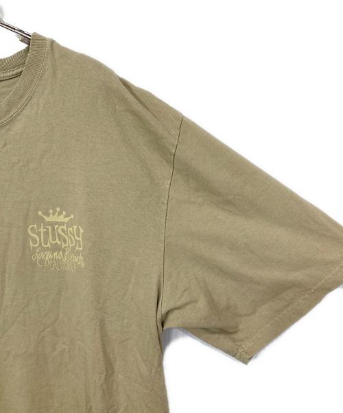 stussy（ステューシー）stussy (ステューシー) Laguna BeachプリントTシャツ ベージュ サイズ:Lの古着・服飾アイテム