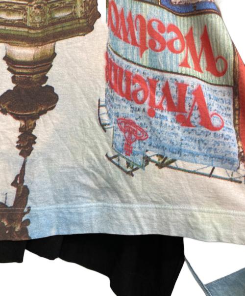 Vivienne Westwood ANGLOMANIA（ヴィヴィアンウエストウッドアングロマニア）Vivienne Westwood ANGLOMANIA (ヴィヴィアンウエストウッドアングロマニア) ピカデリーサーカスアップサイドダウンTシャツ ブラック サイズ:38の古着・服飾アイテム