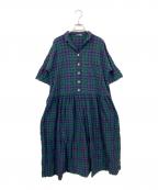 soulberryソウルベリー）の古着「O.W.N夏するブラックウォッチのワンピース」｜ネイビー×グリーン